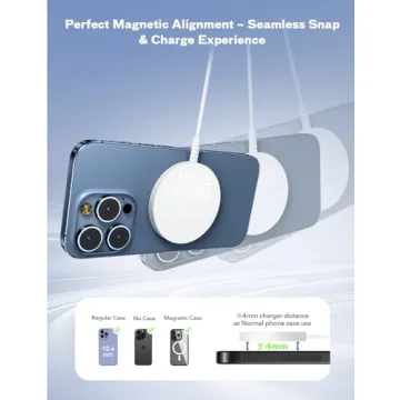 Magnetic Wireless Charger: Fast Charging Pad for 16/15/14/13/12 Series & Pro 4-2, Strong Magnet, Dua...