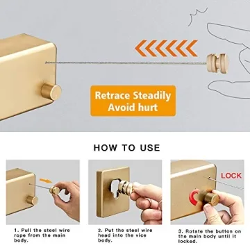 BESy Retractable Clothesline 13.8 Feet Heavy Duty Wall Mounted
