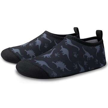 SEEKWAY Kids Water Shoes Toddler Boys Girls Quick Dry Non-Slip Aqua Socks for Outdoor Sports Pool Swim Beach Walking Dinosaur