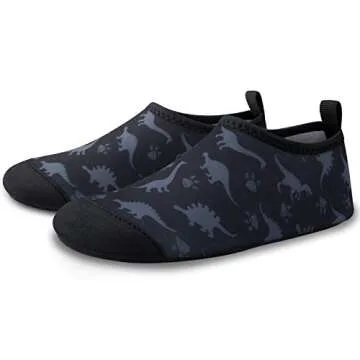 SEEKWAY Kids Water Shoes Toddler Boys Girls Quick Dry Non-Slip Aqua Socks for Outdoor Sports Pool Swim Beach Walking Dinosaur