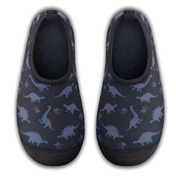 SEEKWAY Kids Water Shoes Toddler Boys Girls Quick Dry Non-Slip Aqua Socks for Outdoor Sports Pool Swim Beach Walking Dinosaur