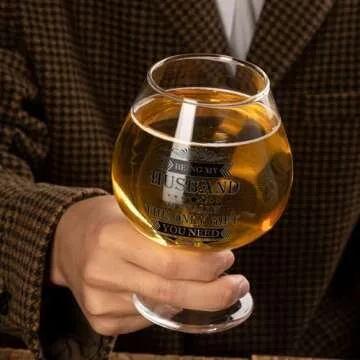 Aremdys Gifts for Husband Birthday Gifts from Wife, 17Oz Husband Beer Glasses with Coasters, Husband Gifts from Wife, Unique Fathers Day Thanksgiving Christmas Anniversary Gifts for Men