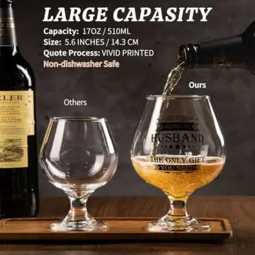 Aremdys Gifts for Husband Birthday Gifts from Wife, 17Oz Husband Beer Glasses with Coasters, Husband Gifts from Wife, Unique Fathers Day Thanksgiving Christmas Anniversary Gifts for Men