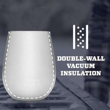 YETI Rambler 10 oz Wine Tumbler, Vacuum Insulated, Stainless Steel with MagSlider Lid, White