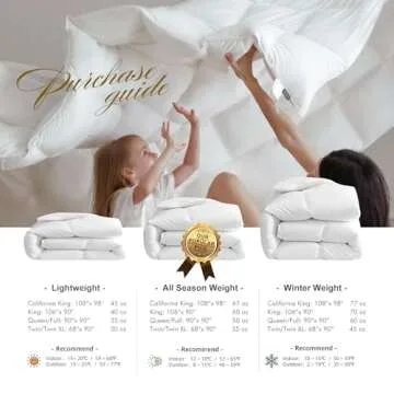 Royoliving Premium Feathers Down Comforter 100% Cotton Cover Duvet Insert with Corner Tabs (White, Queen All Season)