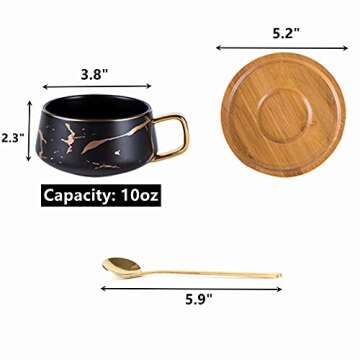 Peohud Tea Coffee Cup Set with Spoon and Saucer Set