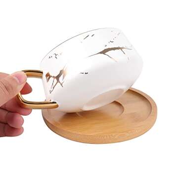 Peohud Tea Coffee Cup Set with Spoon and Saucer Set