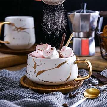 Peohud Tea Coffee Cup Set with Spoon and Saucer Set