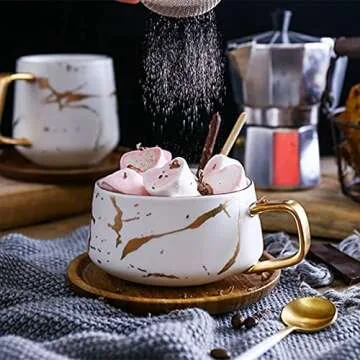 Peohud Tea Coffee Cup Set with Spoon and Saucer Set