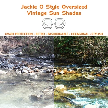 TruFabV 70s Oversized Sunglasses Womens Trendy Retro Square Sun Glasses Fashion Hexagon Thick Shades (Beige, 2)