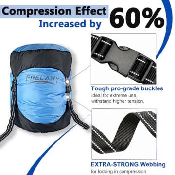 Frelaxy Compression Sack, 40% More Storage! 11L/18L/30L/45L Compression Stuff Sack, Water-Resistant ...