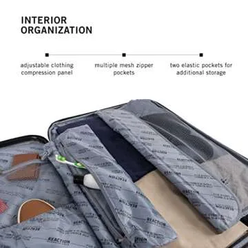 Kenneth Cole REACTION Renegade Luggage Expandable 8-Wheel Spinner Lightweight Hardside Suitcase, Rose Gold, 20-Inch Carry On