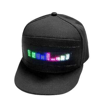 Customizable LED Smart Cap for Stylish Parties in Black