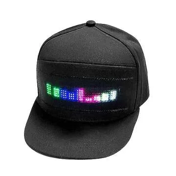 Customizable LED Smart Cap for Stylish Parties in Black