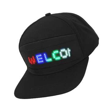 Customizable LED Smart Cap for Stylish Parties in Black