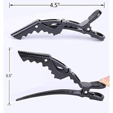 HH&LL Hair Clips for Women – Wide Teeth & Double-Hinged Design – Alligator Styling Sectioning Clips of Professional Hair Salon Quality - 10Pack (Black+White)
