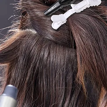 HH&LL Hair Clips for Women – Wide Teeth & Double-Hinged Design – Alligator Styling Sectioning Clips of Professional Hair Salon Quality - 10Pack (Black+White)