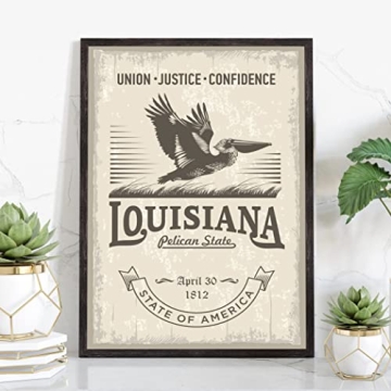 Vibrant Louisiana State Poster Print - 12x18 Inches, Perfect Home Decor