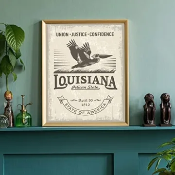 Louisiana State Poster Print for Home and Office