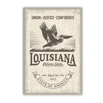 Louisiana State Poster Print for Home and Office