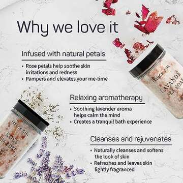 French Girl Rose Bath Salts - Soothing Epsom Salt for Soaking, Aromatherapeutic Blend of Dead Sea Salt for Sore Muscles, Detoxing, and Relaxation, Clean, Vegan & Cruelty-Free, 10oz