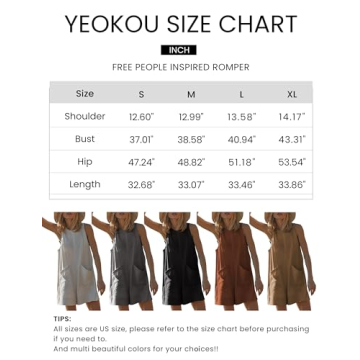 Yeokou Women's Casual Rompers - Stylish Summer Wear