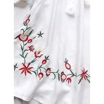 Stylish Futurino Women's Bohemian Embroidered Dress | Comfortable & Fun