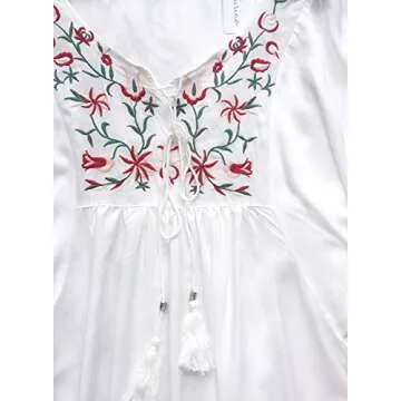 Stylish Futurino Women's Bohemian Embroidered Dress | Comfortable & Fun