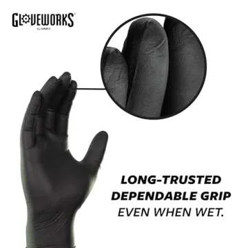 GLoveWorks 5 Mil Nitrile Industrial Gloves - Durable & Safe