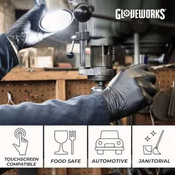 GLoveWorks 5 Mil Nitrile Industrial Gloves - Durable & Safe