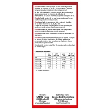 Floradix Liquid Iron & Vitamin Formula for Energy Boost