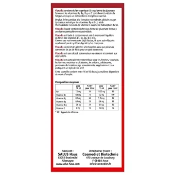 Floradix Liquid Iron & Vitamin Formula for Energy Boost