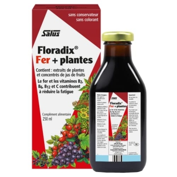 Floradix Liquid Iron & Vitamin Formula for Energy Boost