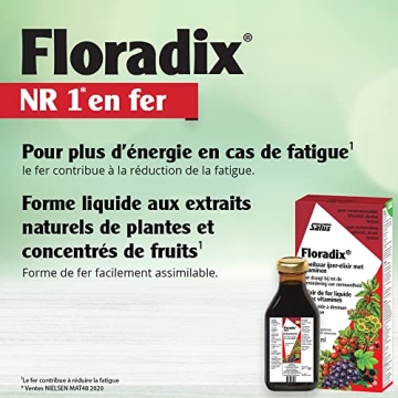 Floradix Liquid Iron & Vitamin Formula for Energy Boost