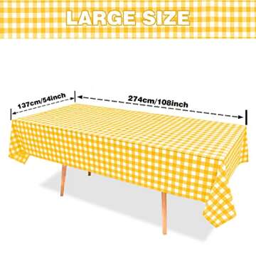 Yellow Gingham Tablecloths for All Occasions | Durable & Reusable