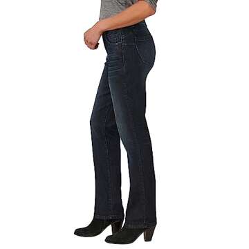 Democracy Women's Plus-Size Ab Solution Straight Leg Jeans in Dark Indigo