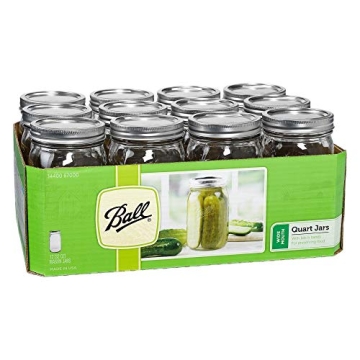 Ball Mason Jars with Lids - 32 Oz Quart 12 Pack