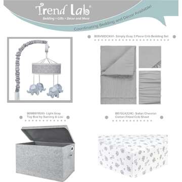 Grey Elephant Crib Mobile - Baby Mobile for Crib - Musical Crib Mobile - Fun Whimsical Musical Mobile for Cribs - Rotating Nursery Mobile for Crib - Baby Crib Mobile for Boys and Girls