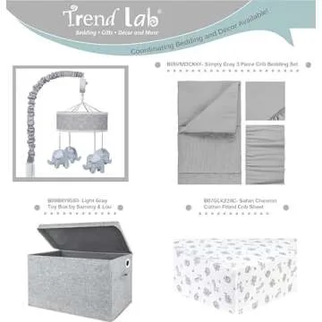 Grey Elephant Crib Mobile - Baby Mobile for Crib - Musical Crib Mobile - Fun Whimsical Musical Mobile for Cribs - Rotating Nursery Mobile for Crib - Baby Crib Mobile for Boys and Girls