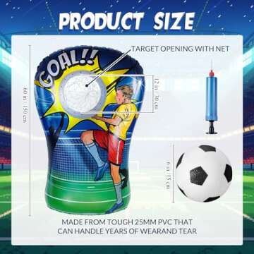 VercanMonth Inflatable Soccer Toss Target Set - Fun Family Soccer Game