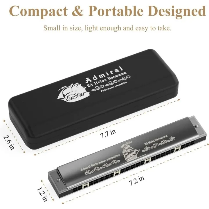 Eastar Admiral 24 Holes Tremolo Harmonica for All Ages