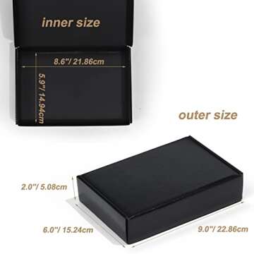 ZBEIVAN 9x6x2 Black Small Shipping Boxes, 20 Packs Corrugated Cardboard Mailer Boxes for Packaging S...