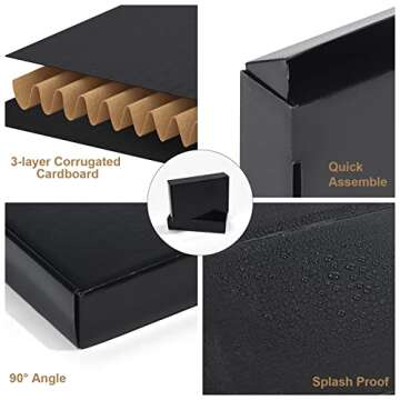 ZBEIVAN 9x6x2 Black Small Shipping Boxes, 20 Packs Corrugated Cardboard Mailer Boxes for Packaging Small Business Mailing Gifts Wrap Boxes with Lids