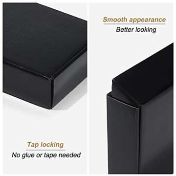 ZBEIVAN 9x6x2 Black Small Shipping Boxes, 20 Packs Corrugated Cardboard Mailer Boxes for Packaging Small Business Mailing Gifts Wrap Boxes with Lids