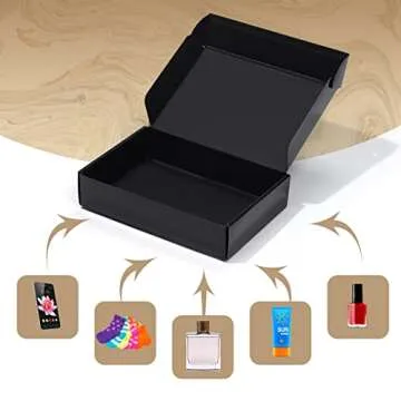 ZBEIVAN 9x6x2 Black Small Shipping Boxes, 20 Packs Corrugated Cardboard Mailer Boxes for Packaging Small Business Mailing Gifts Wrap Boxes with Lids