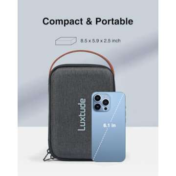 Luxtude Electronic Organizer Travel Case, Tech Organizer Travel Case, Hard Charger Organizer, Travel Cable Organizer, Tech Bag, Travel Essentials for Charger/Mouse/Cash/Card/Pen, Tech Gifts