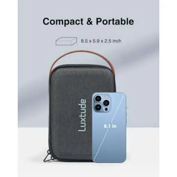 Luxtude Electronic Organizer Travel Case, Tech Organizer Travel Case, Hard Charger Organizer, Travel Cable Organizer, Tech Bag, Travel Essentials for Charger/Mouse/Cash/Card/Pen, Tech Gifts