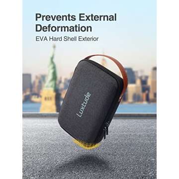 Luxtude Electronic Organizer Travel Case, Tech Organizer Travel Case, Hard Charger Organizer, Travel Cable Organizer, Tech Bag, Travel Essentials for Charger/Mouse/Cash/Card/Pen, Tech Gifts