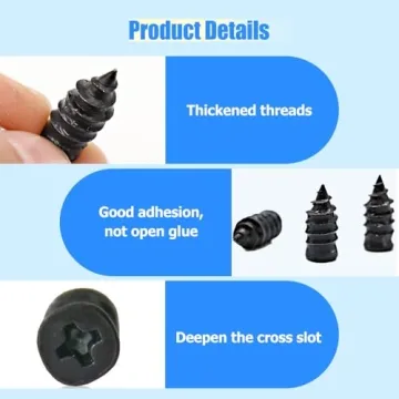 Tire Repair Nails Kit with 2 Sizes, Screw in Tire Repair Plugs with Box and Screwdriver, Fast Self-S...