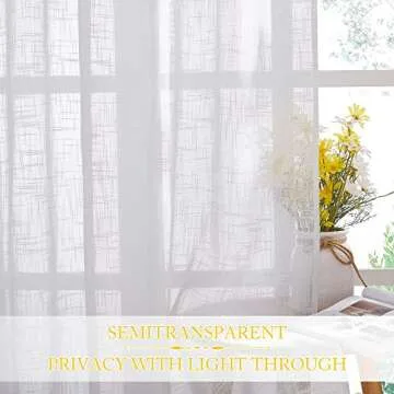 NICETOWN Semi Sheer Linen Curtains for Elegant Windows